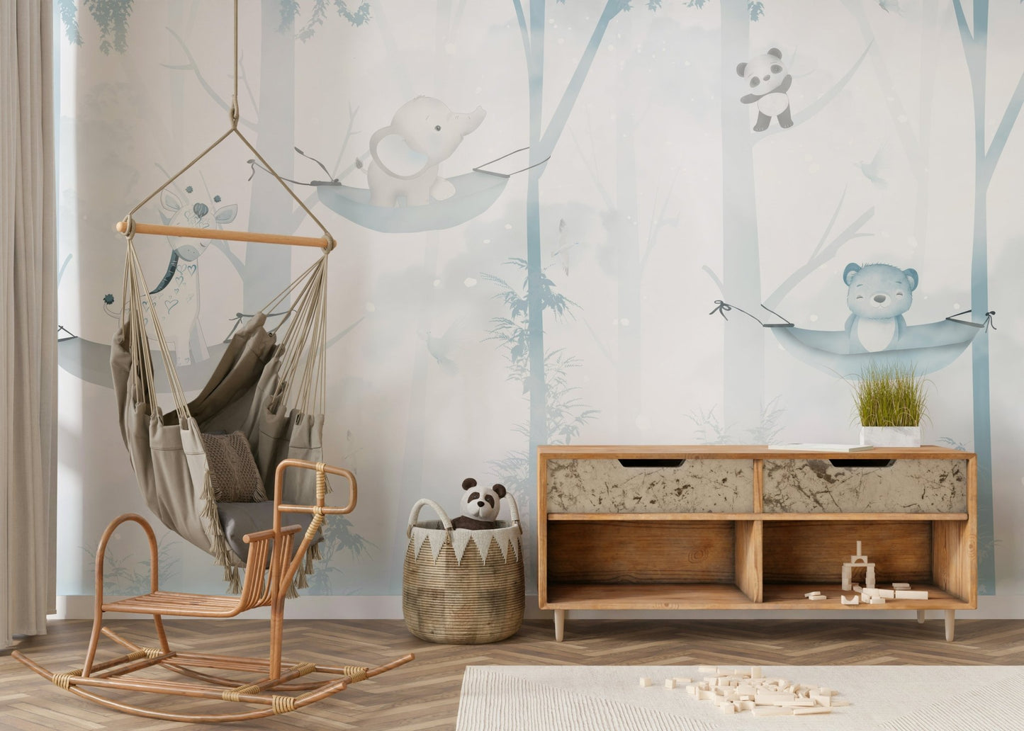 Hammock Time Blue Wall Mural - Wallanza