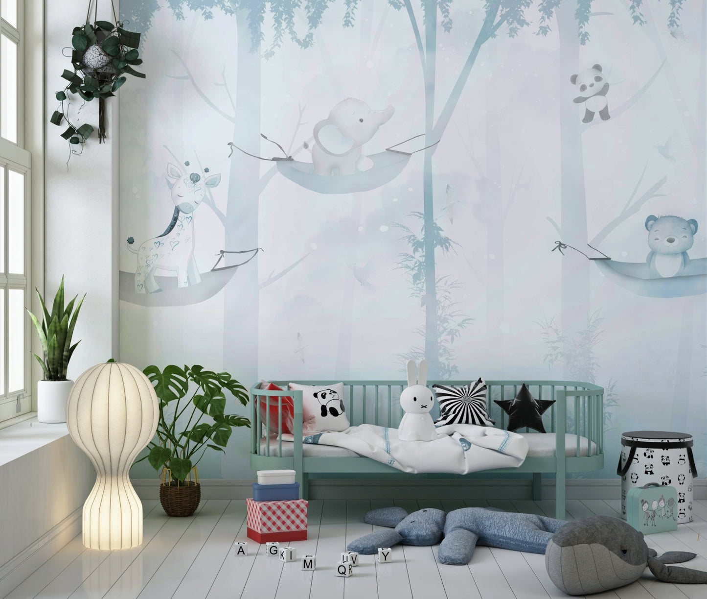 Hammock Time Blue Wall Mural - Wallanza
