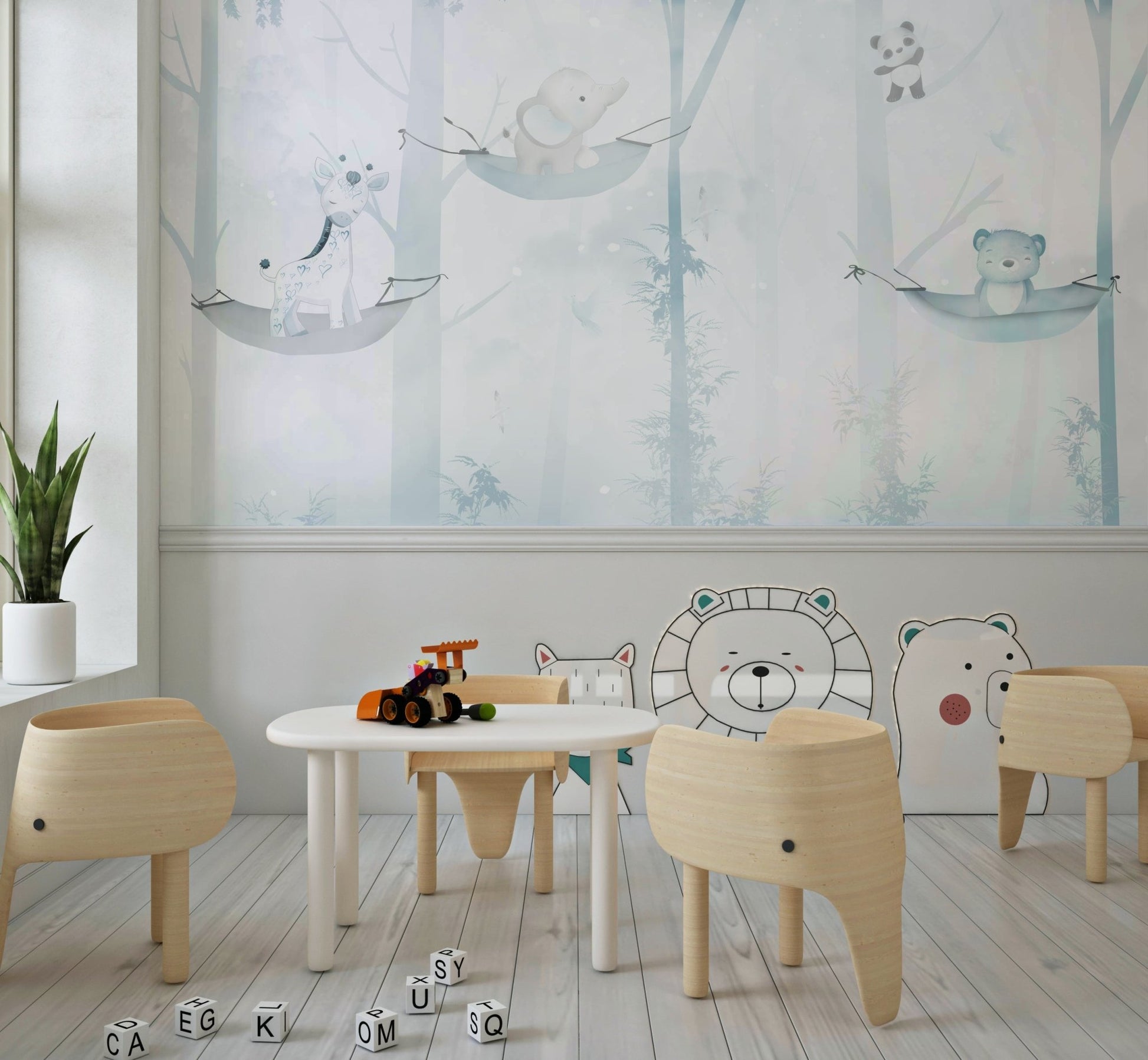 Hammock Time Blue Wall Mural - Wallanza