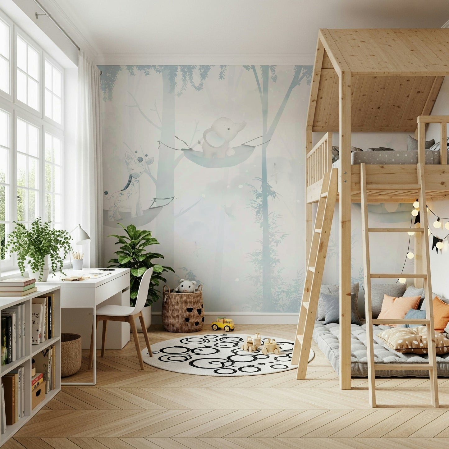 Hammock Time Blue Wall Mural - Wallanza