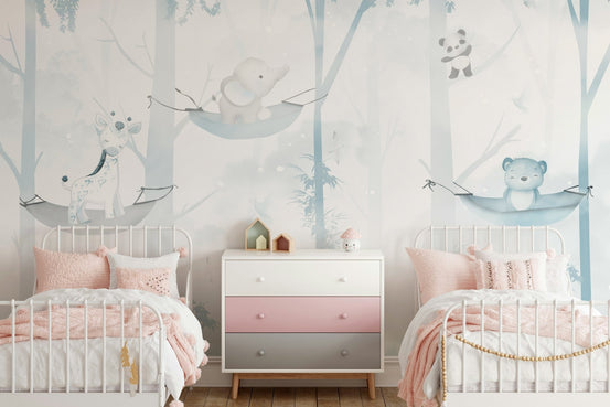 Scenic oceanfront wallpaper for creating a peaceful vertical feature wall.