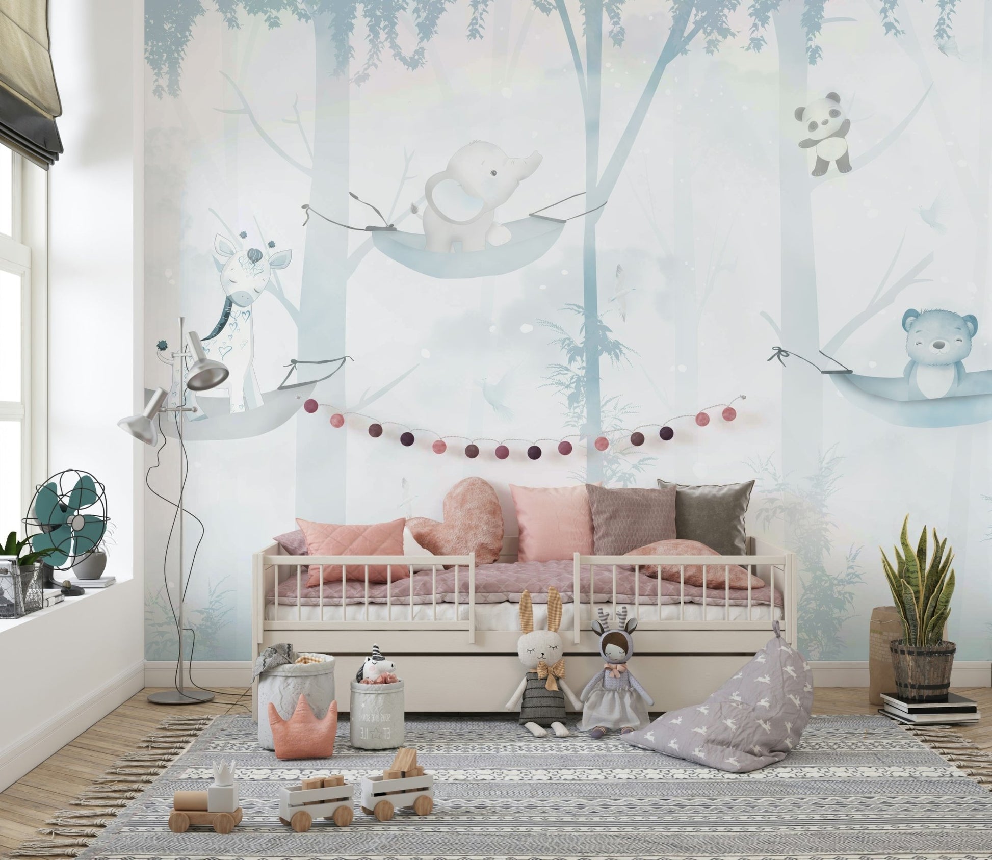 Hammock Time Blue Wall Mural - Wallanza