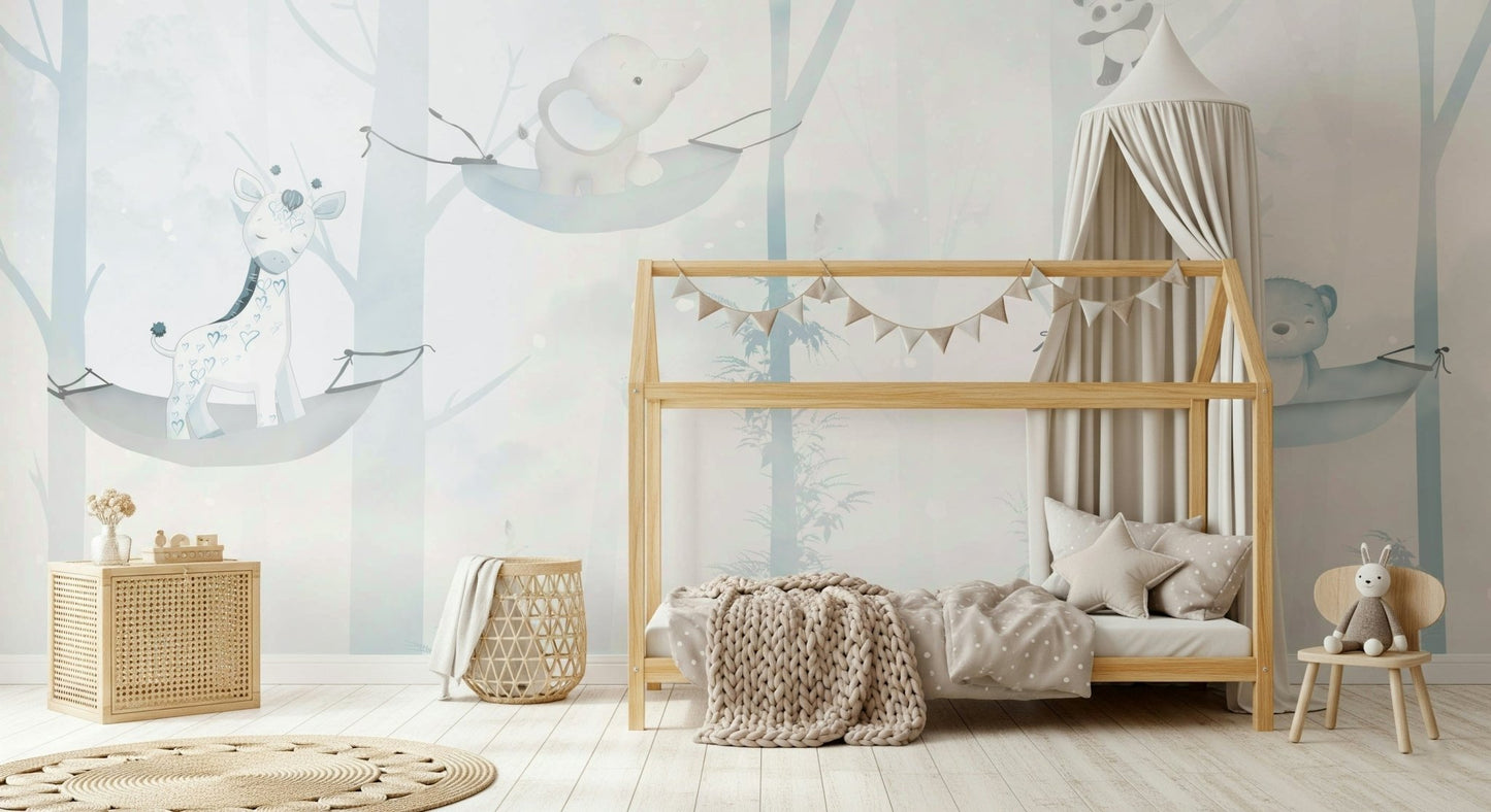 Hammock Time Blue Wall Mural - Wallanza