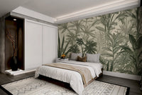 Hand - Drawn Tropical Foliage Wallpaper - Wallanza