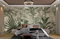 Hand - Drawn Tropical Foliage Wallpaper - Wallanza