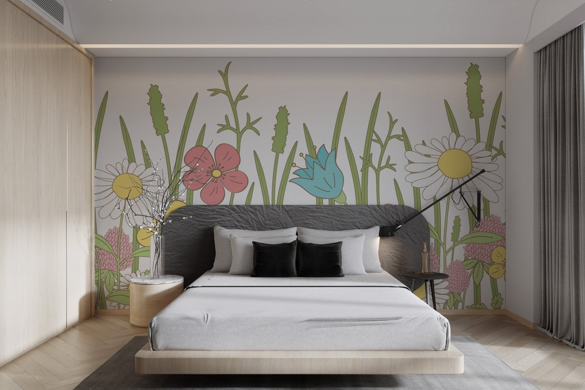 Hand - Drawn Wildflower Wallpaper - Wallanza