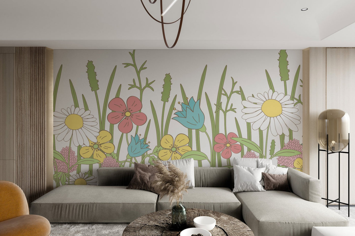 Hand - Drawn Wildflower Wallpaper - Wallanza