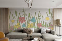 Hand - Drawn Wildflower Wallpaper - Wallanza