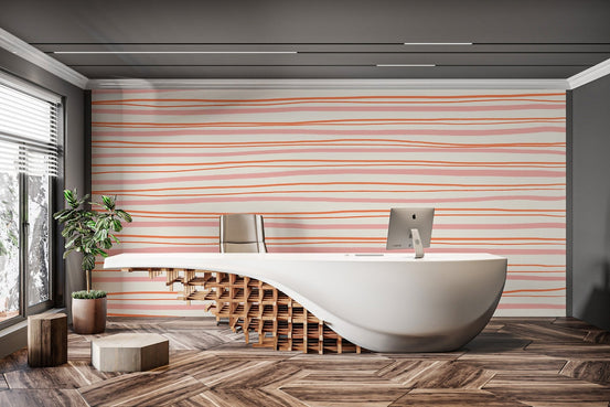 Abstract stripe wall mural suitable for a minimalist feature wall.