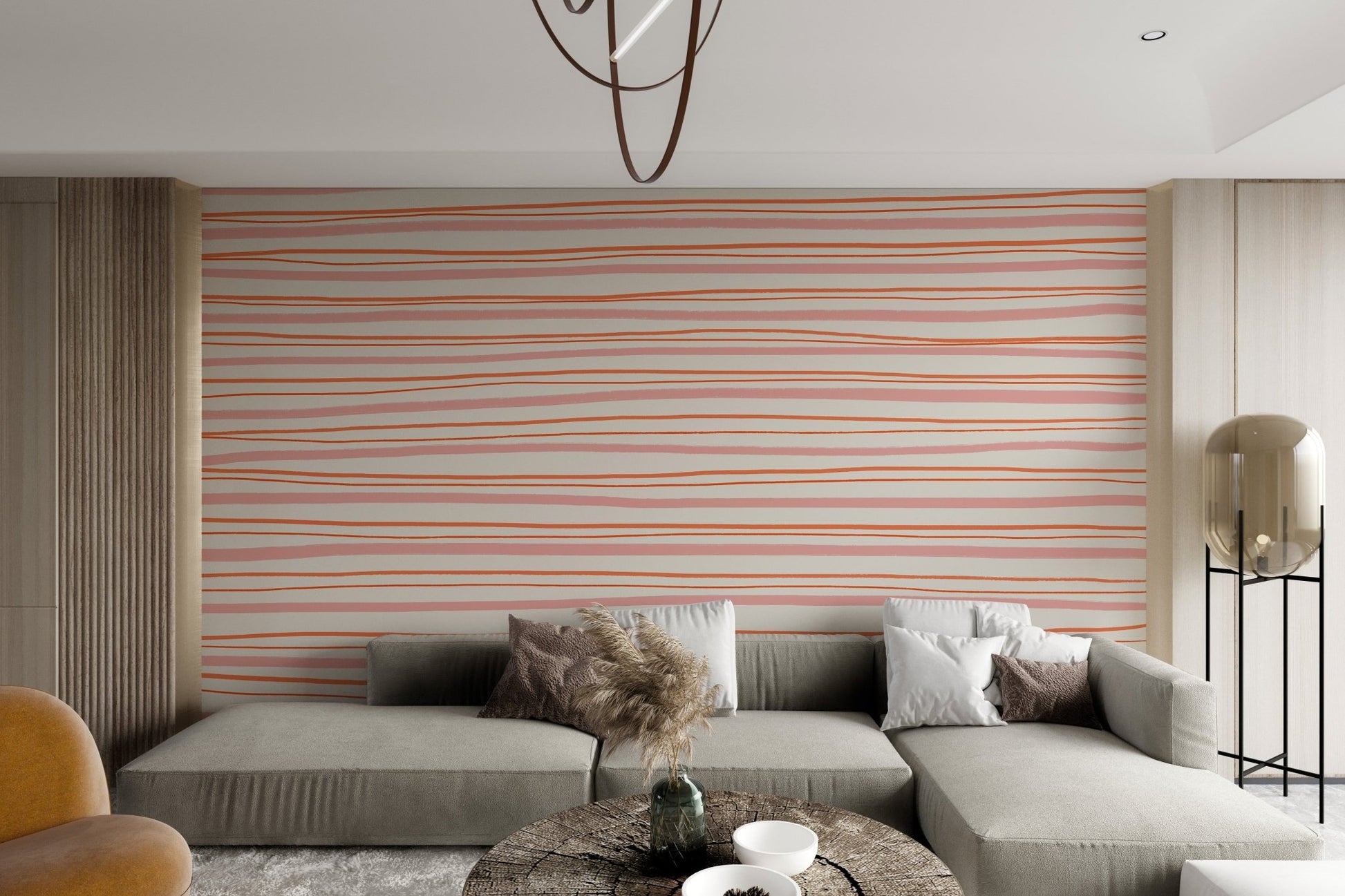 Hand - Painted Abstract Lines Wallpaper - Wallanza