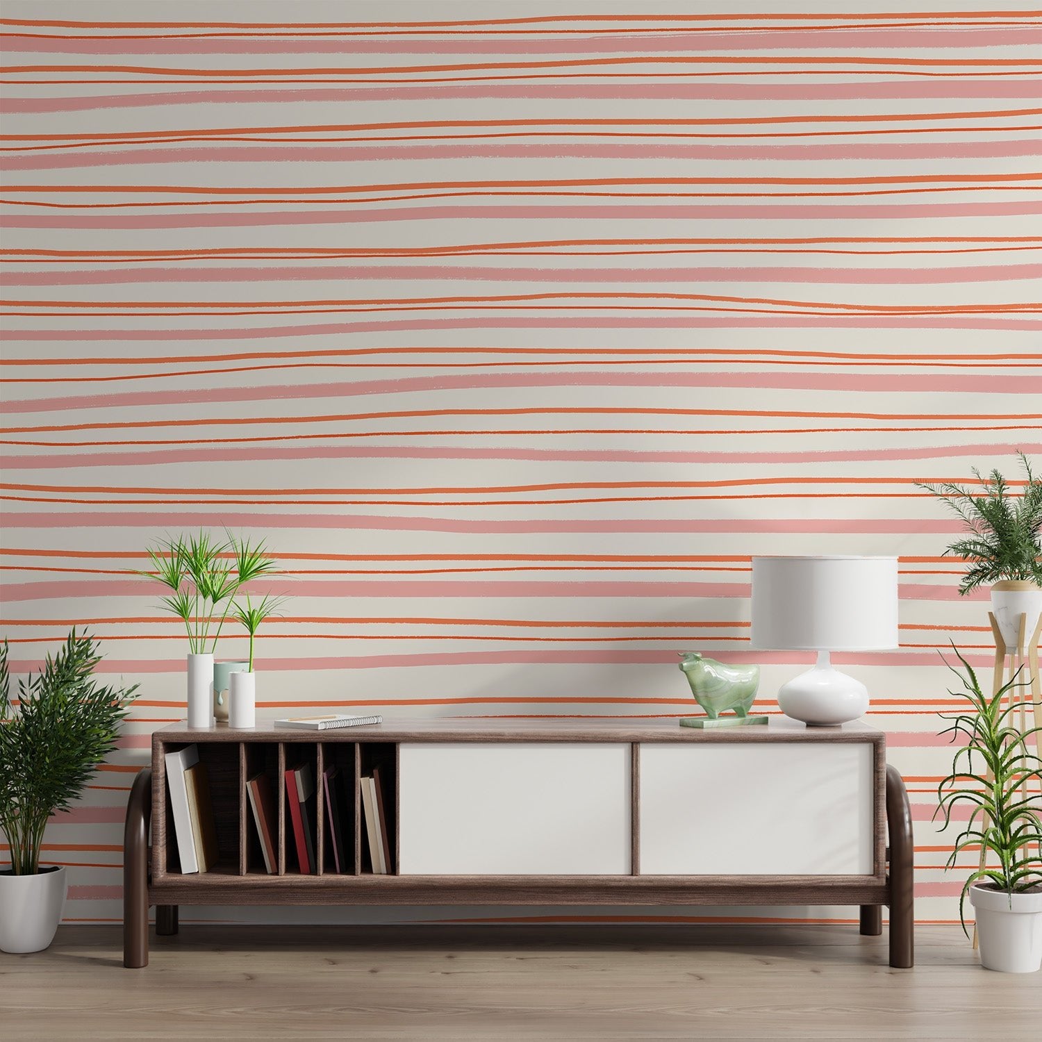Hand - Painted Abstract Lines Wallpaper - Wallanza