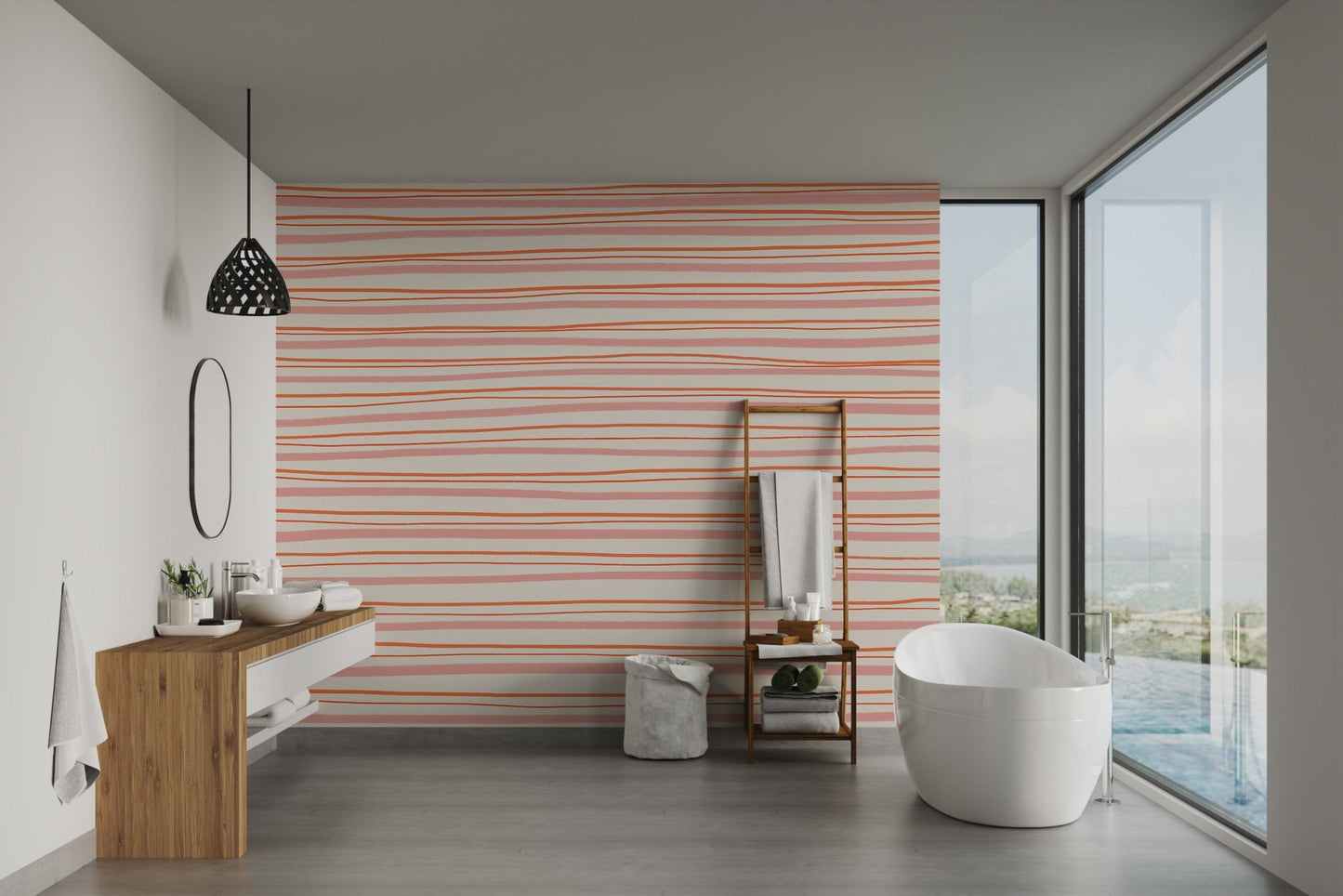 Hand - Painted Abstract Lines Wallpaper - Wallanza