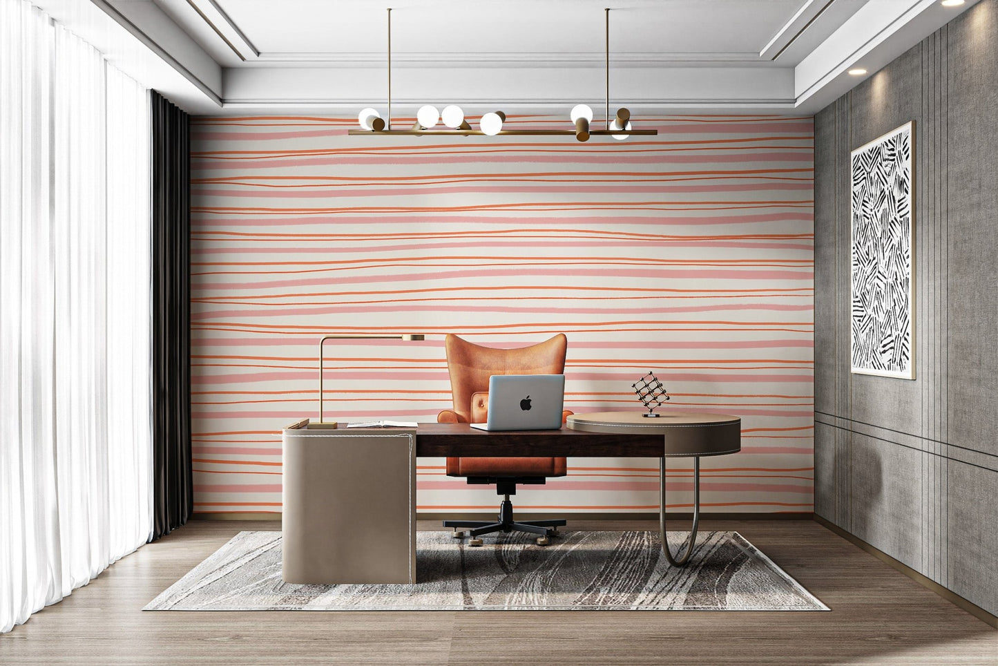 Hand - Painted Abstract Lines Wallpaper - Wallanza