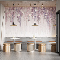 Hanging Blossom Leaves Wallpaper Mural - Wallanza