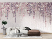 Hanging Blossom Leaves Wallpaper Mural - Wallanza