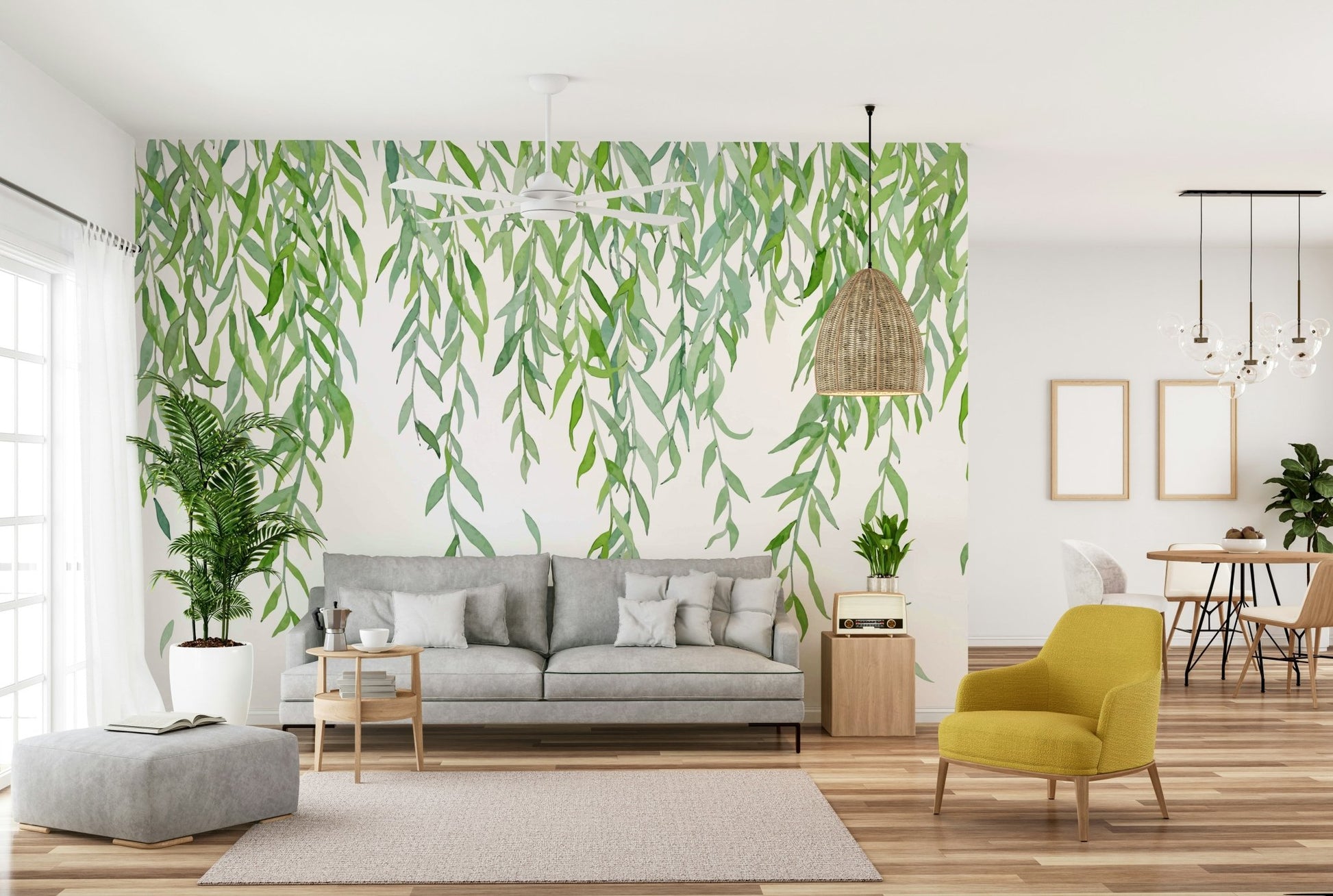 Hanging Leaves Wall Mural - Wallanza