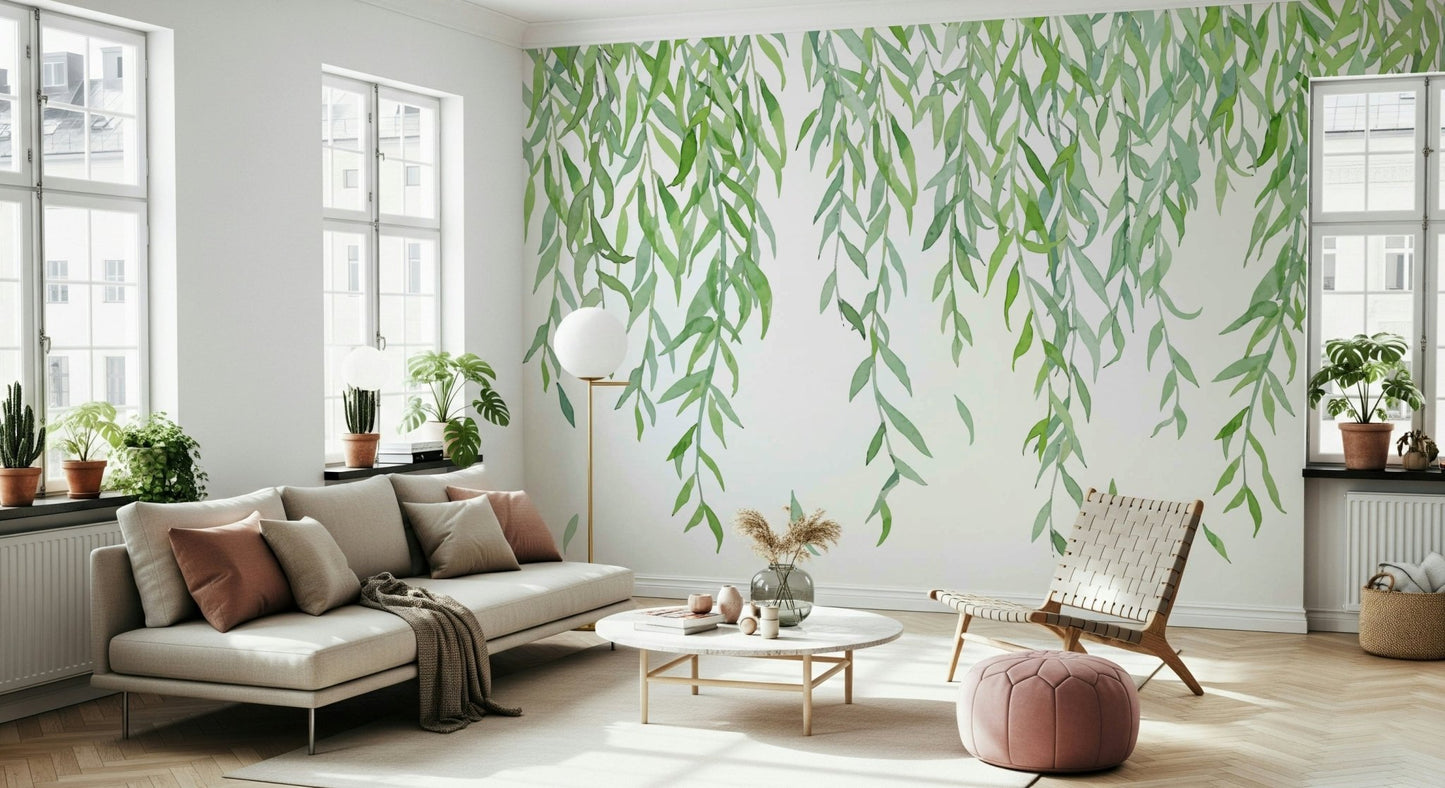 Hanging Leaves Wall Mural - Wallanza