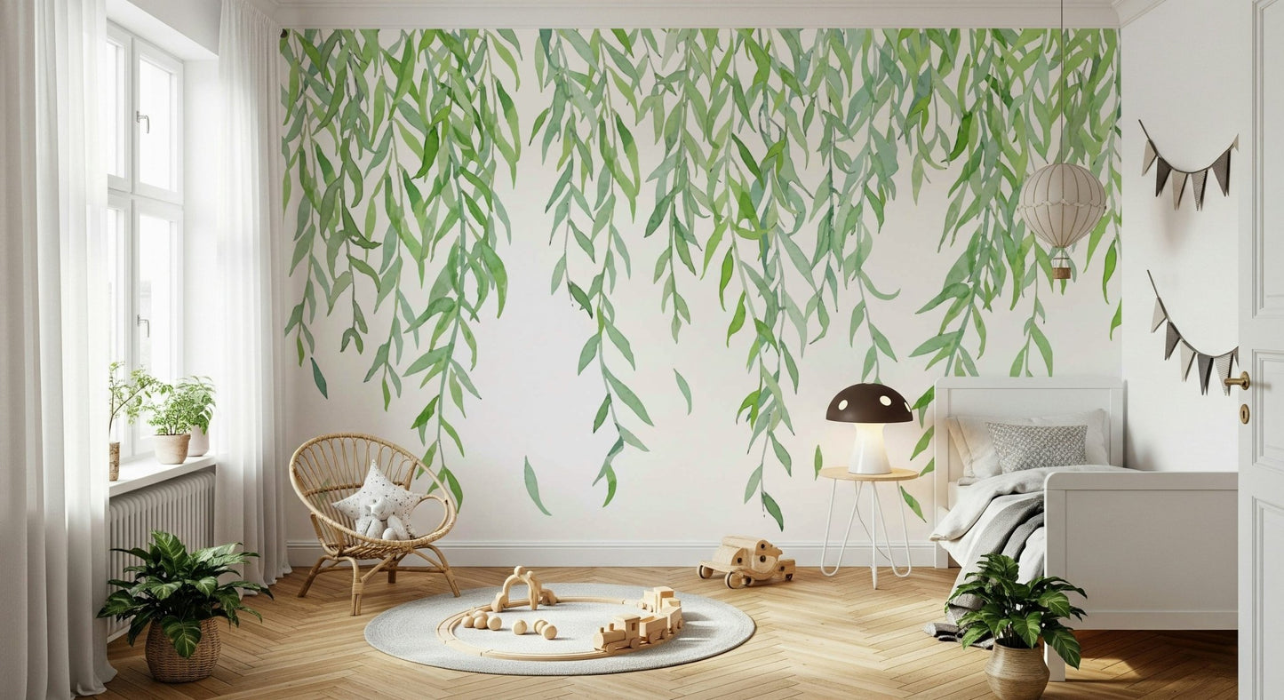 Hanging Leaves Wall Mural - Wallanza
