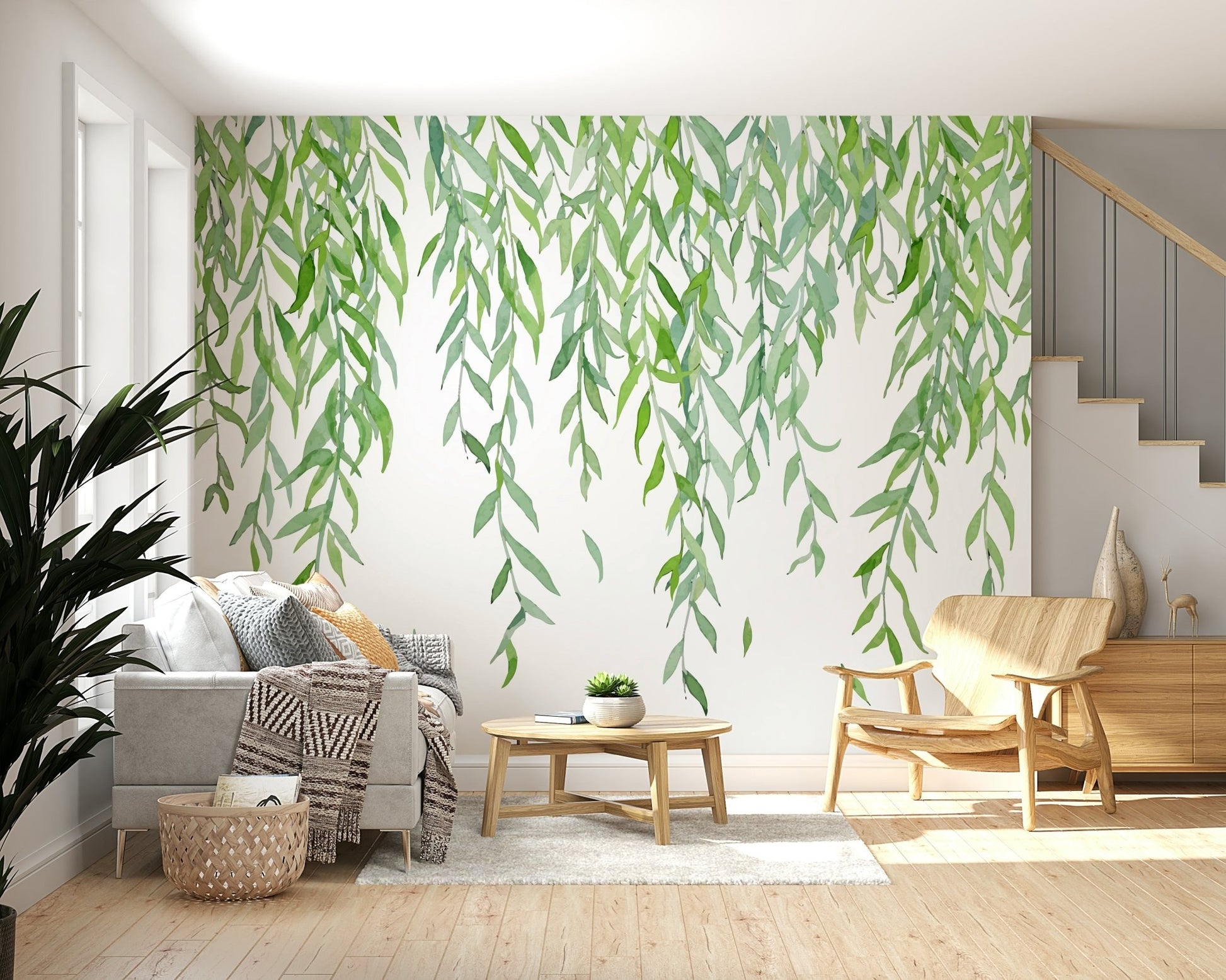 Hanging Leaves Wall Mural - Wallanza
