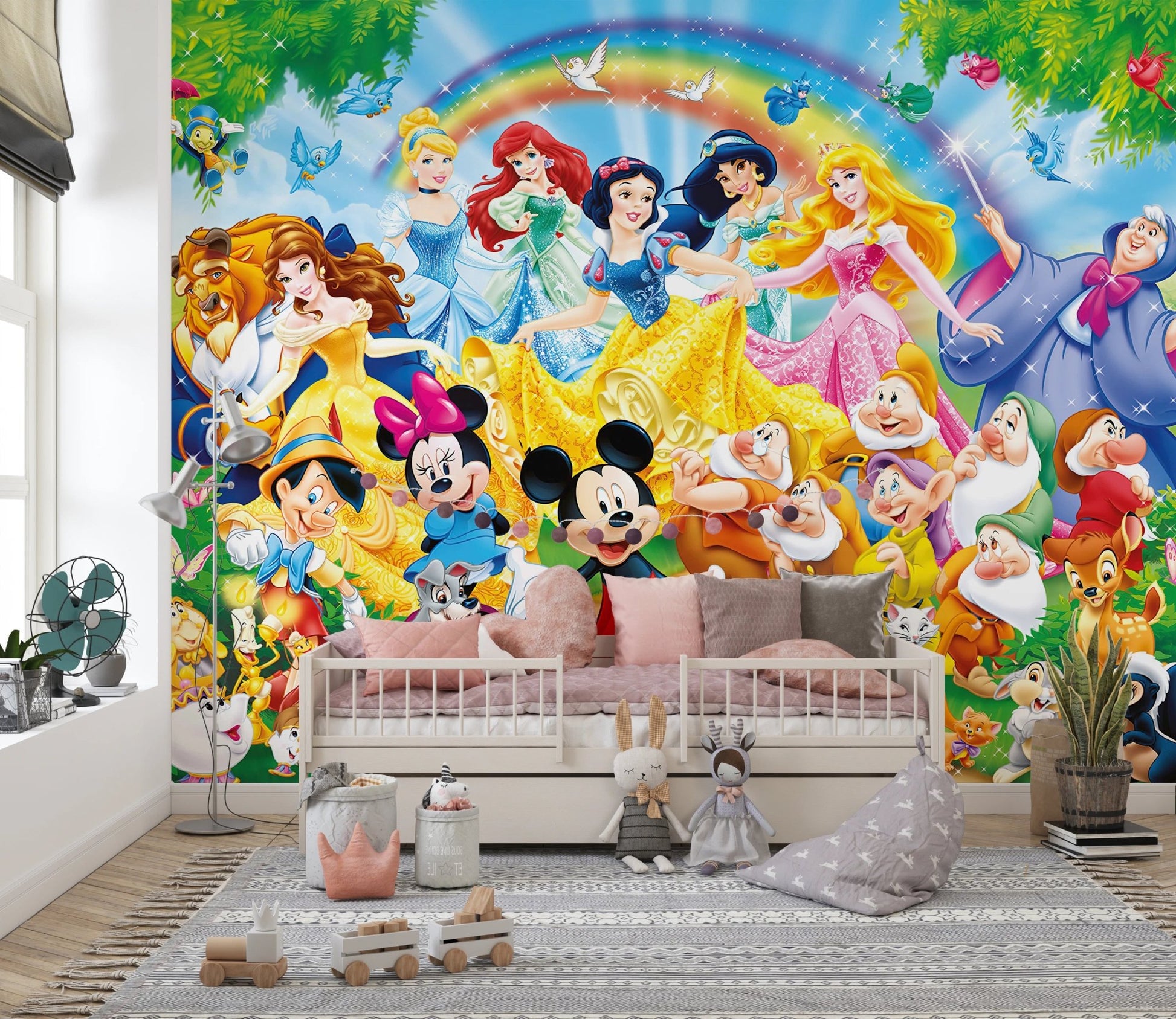 Jiminy Cricket and Fairy Godmother with magic.