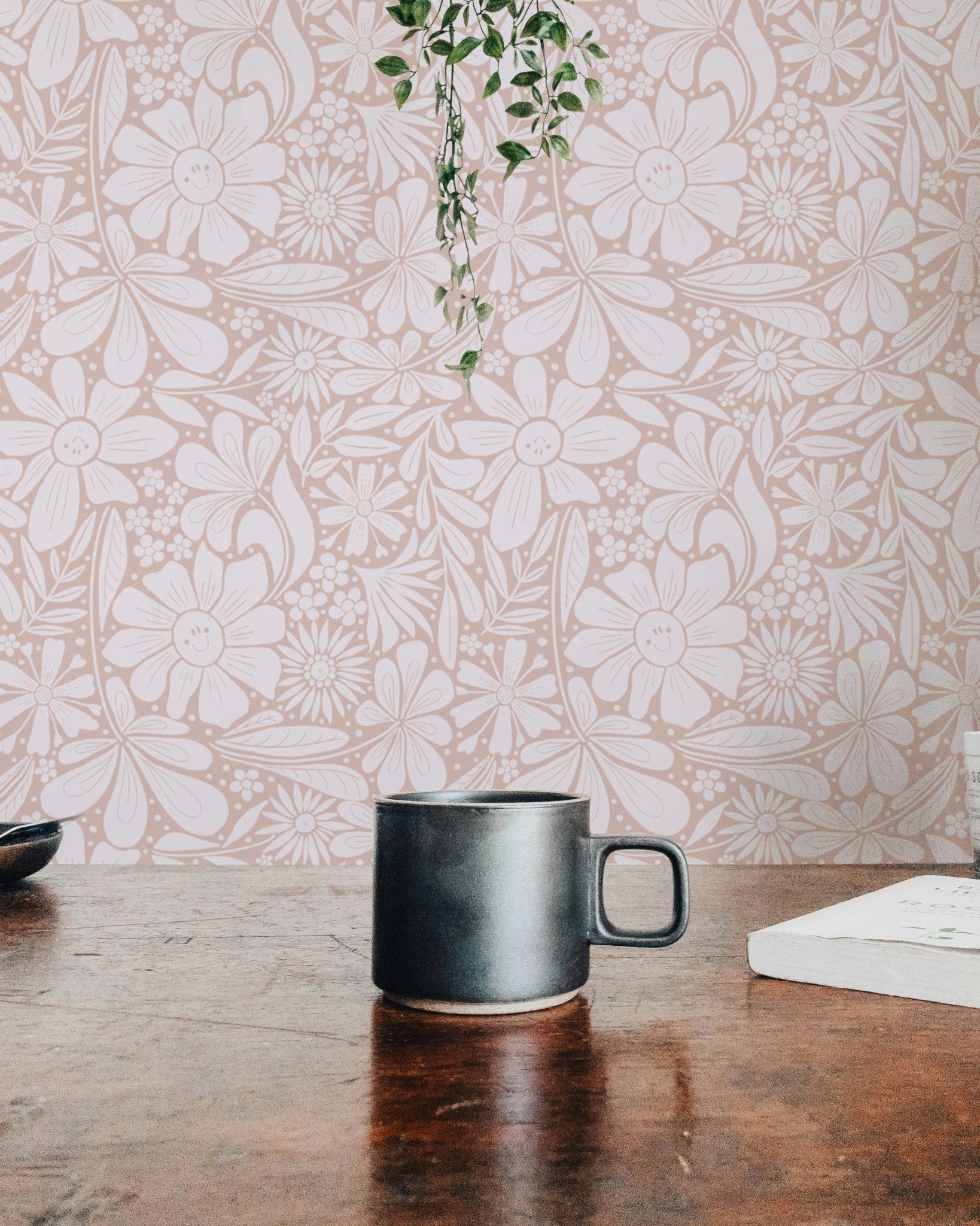 Happy Blooms Pastel Pink Wallpaper - Wallanza