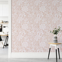 Happy Blooms Pastel Pink Wallpaper - Wallanza