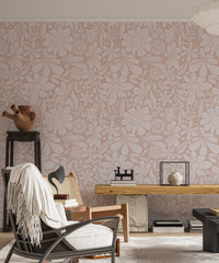 Happy Blooms Pastel Pink Wallpaper - Wallanza
