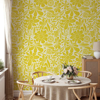 Happy Blooms Yellow Wallpaper - Wallanza