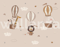 Whimsical safari wallpaper design for a creative feature wall.