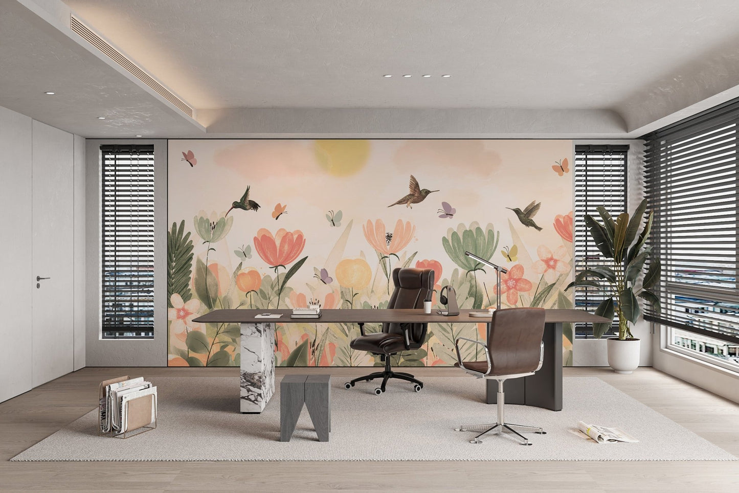 Hummingbird Haven Wallpaper Mural - Wallanza