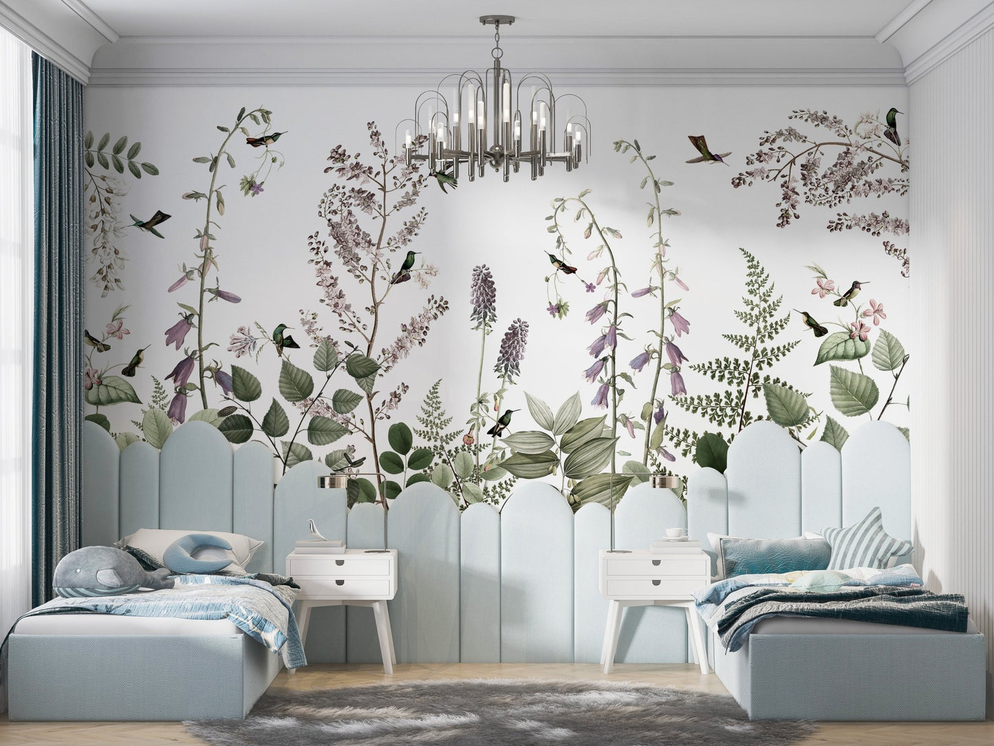 Hummingbird Hedge Wall Mural - Wallanza