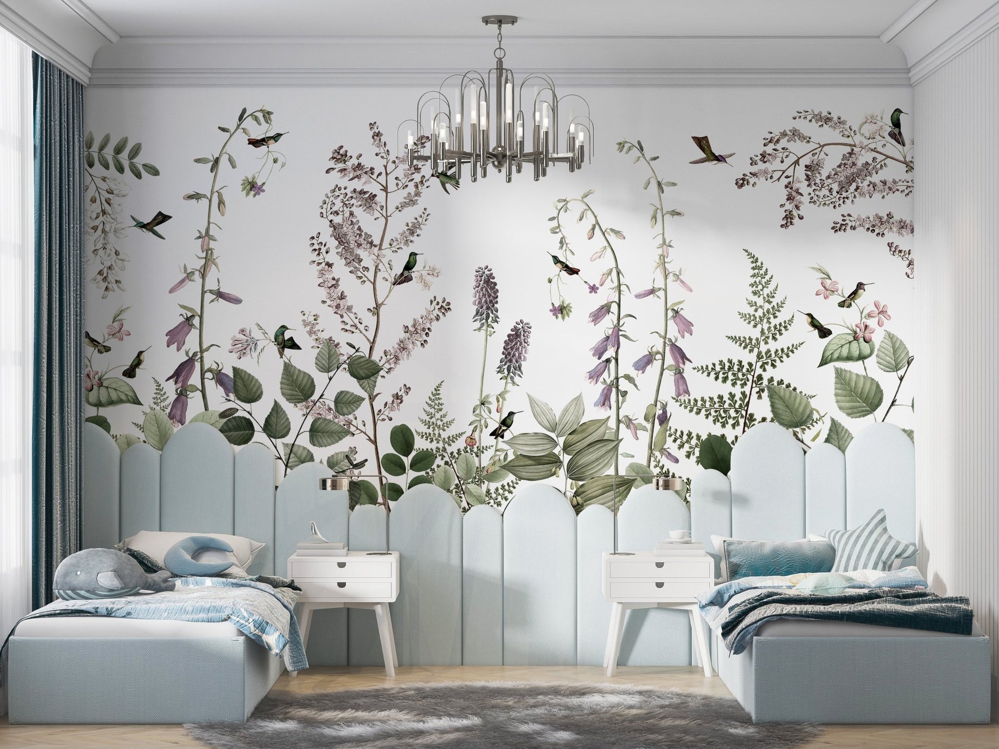 Hummingbird Hedge Wall Mural - Wallanza