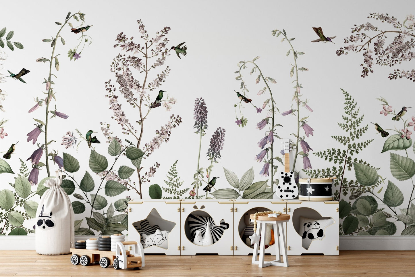 Hummingbird Hedge Wall Mural - Wallanza