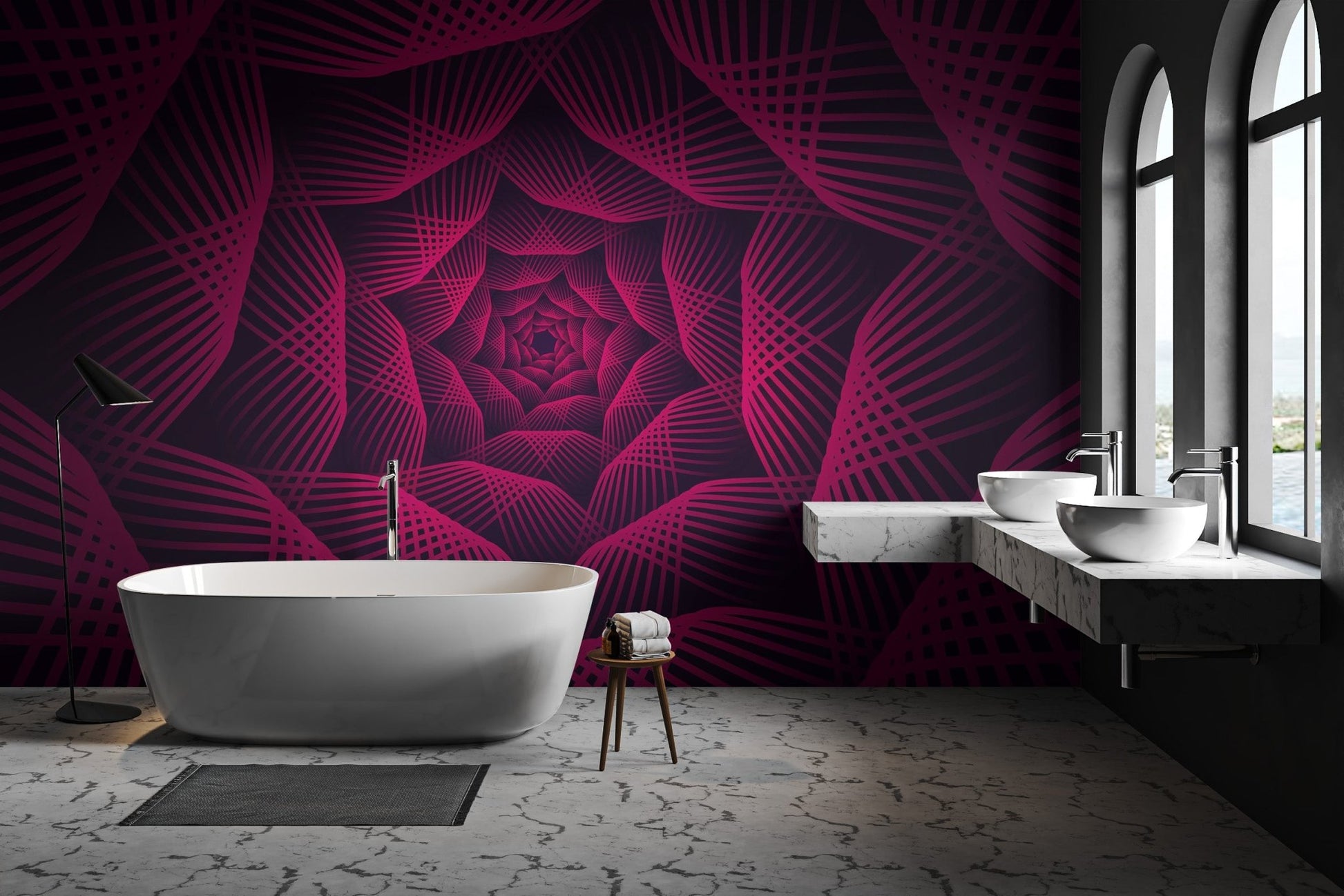 Hypnotic 3D Geometric Illusion Wallpaper - Wallanza