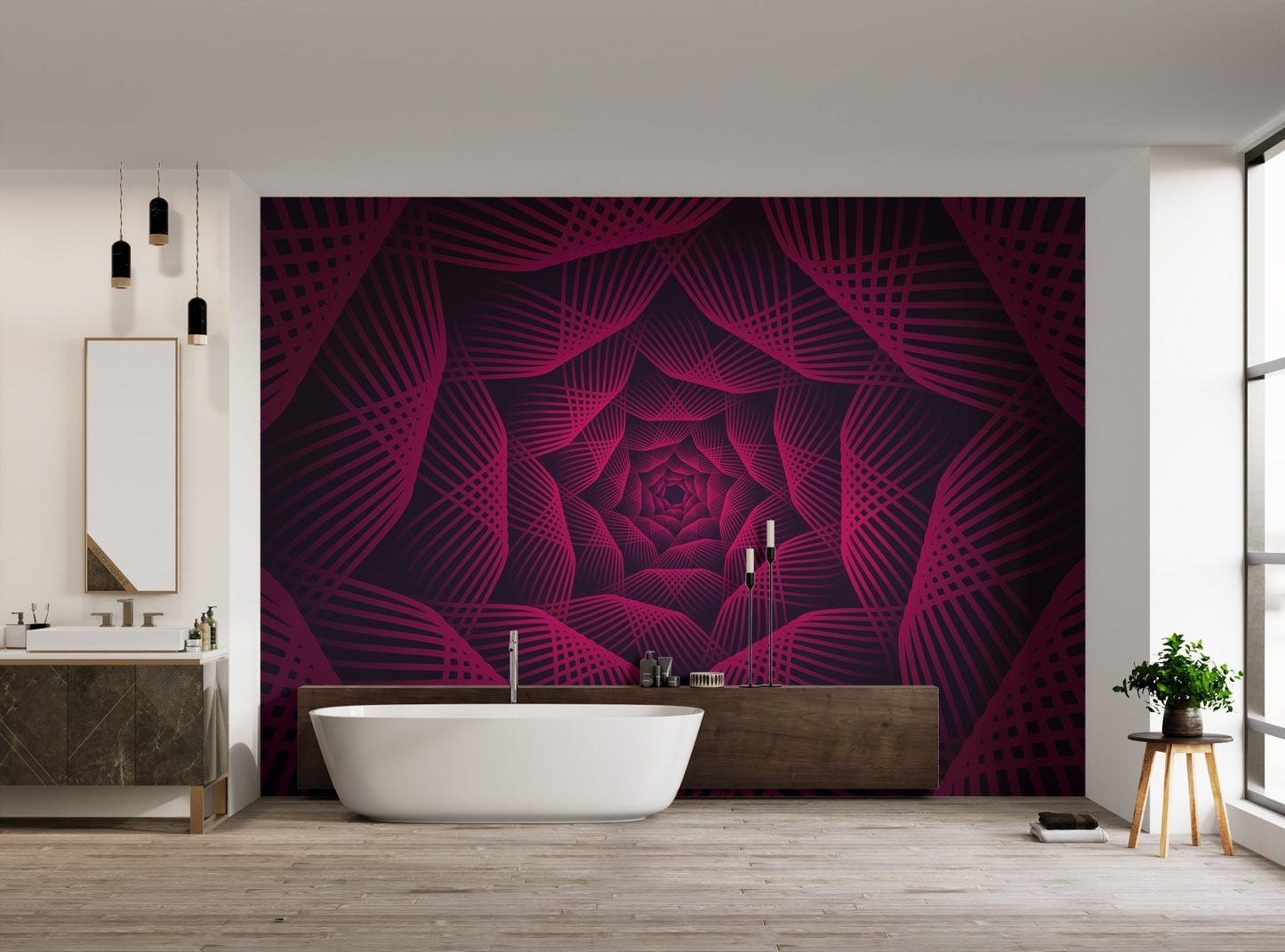 Hypnotic 3D Geometric Illusion Wallpaper - Wallanza