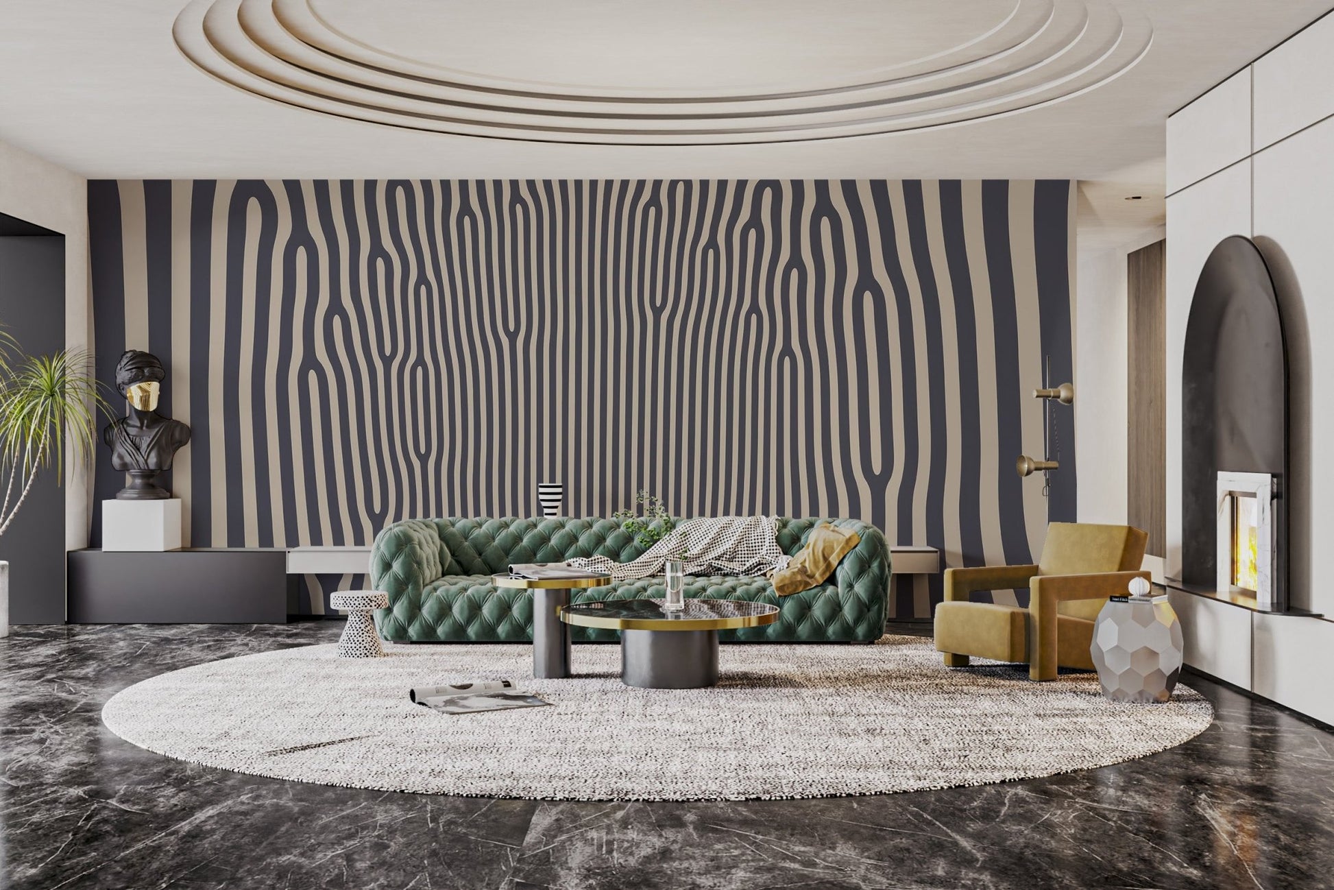 Hypnotic Pattern Wallpaper Mural - Wallanza