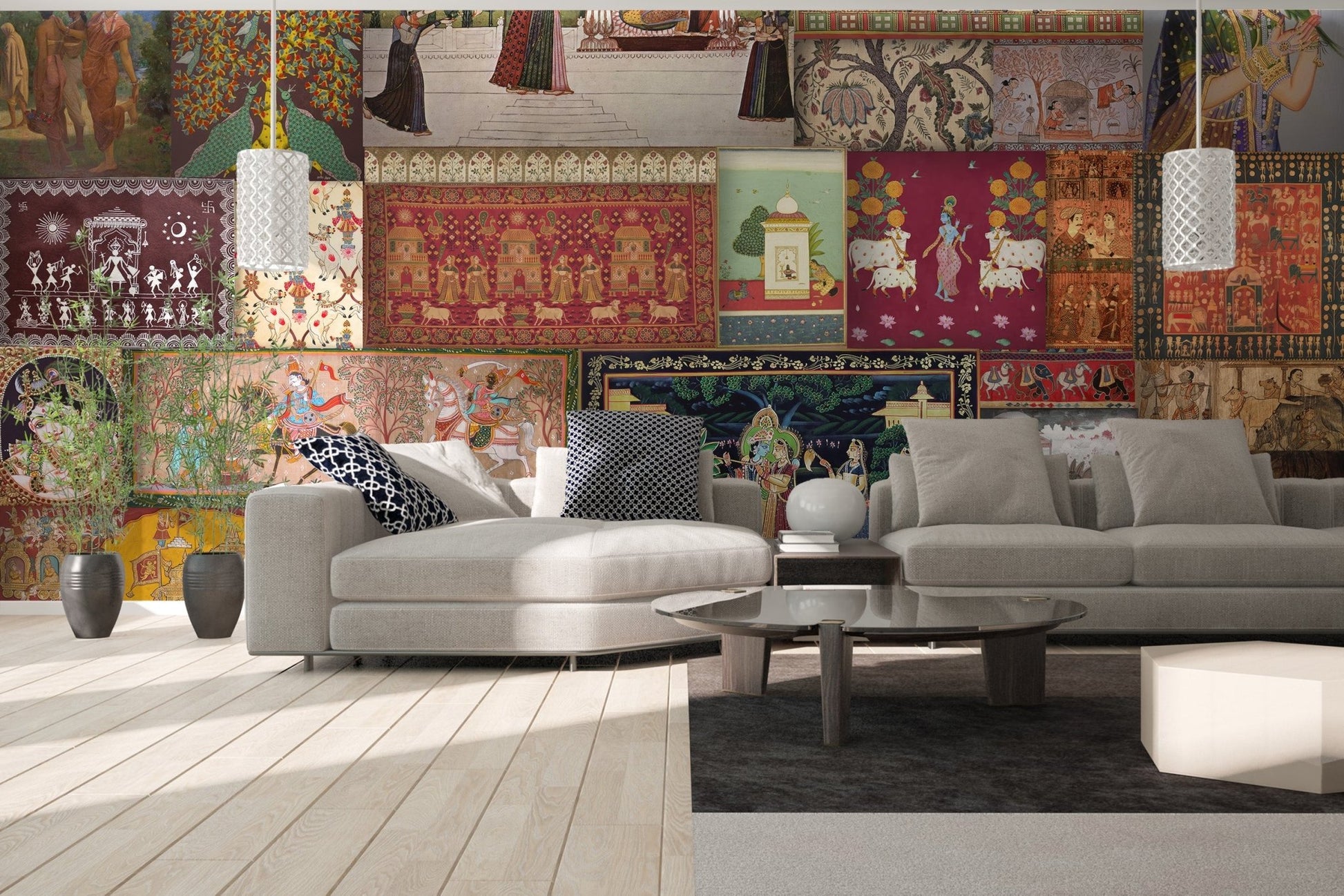 Indian Traditional Art Wall Mural - Wallanza