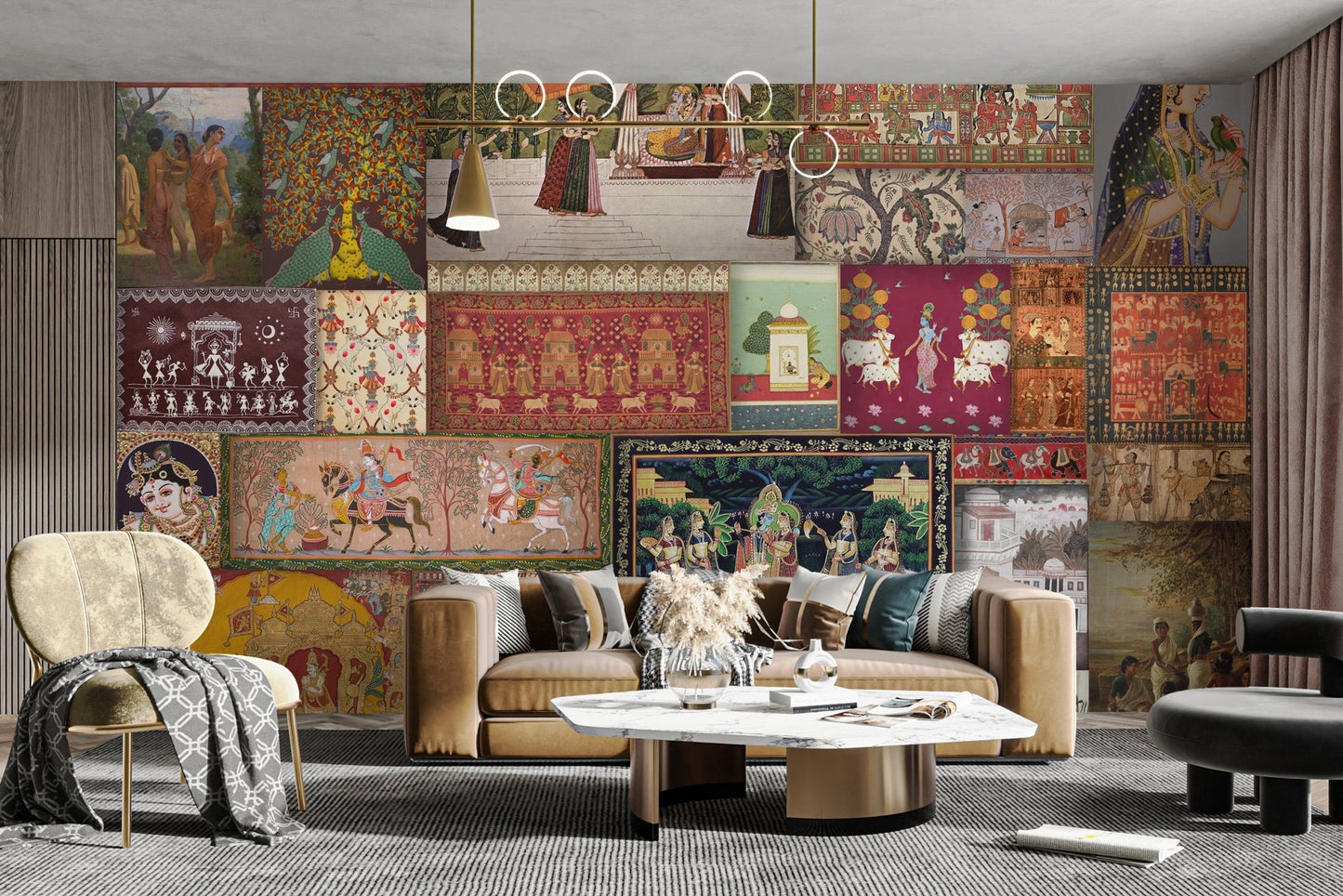 Indian Traditional Art Wall Mural - Wallanza