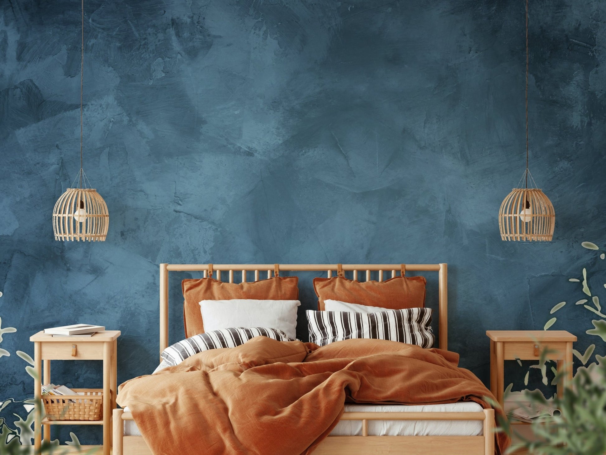 Indigo Depths Texture Wall Mural - Wallanza