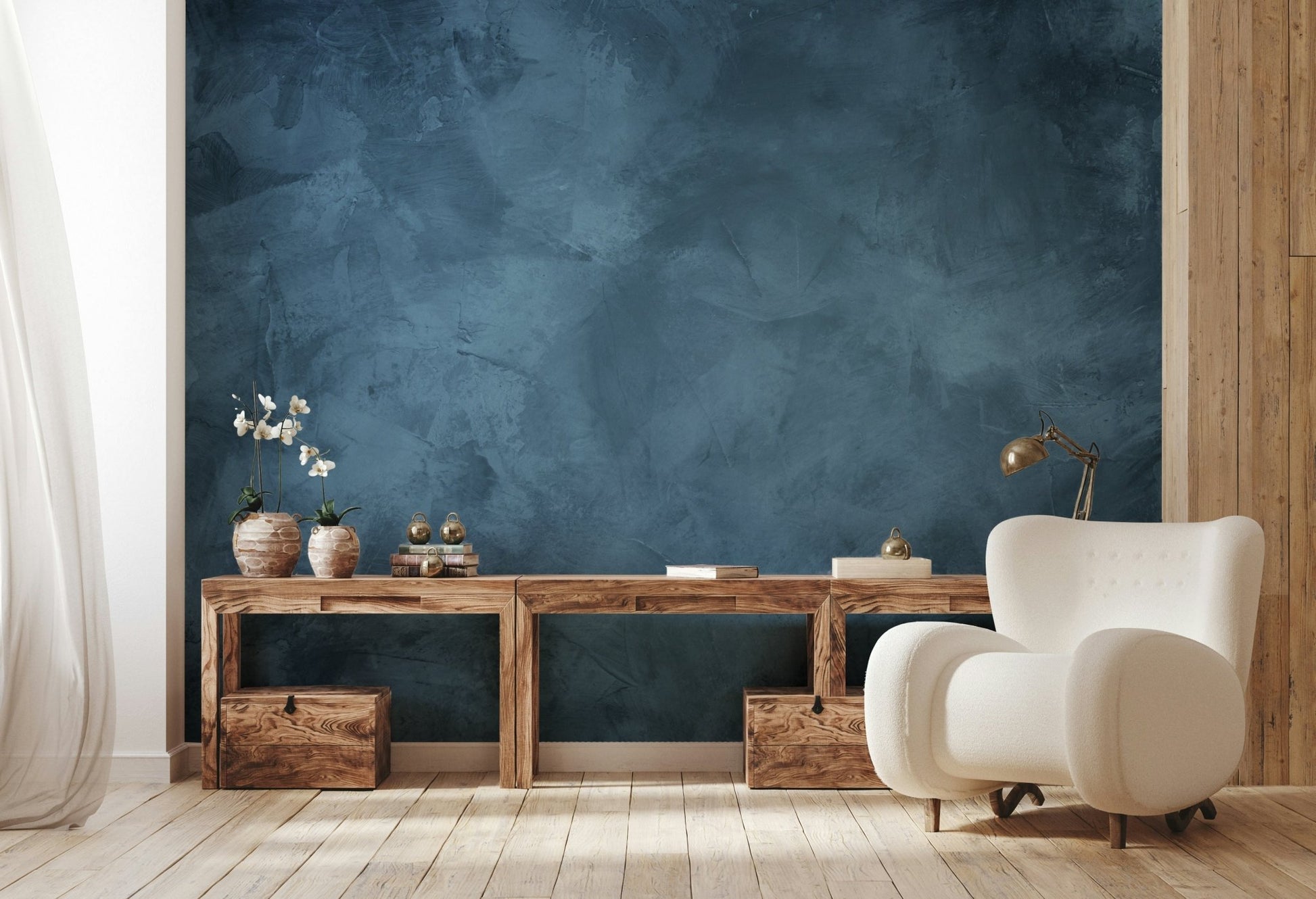 Indigo Depths Texture Wall Mural - Wallanza