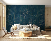 Indigo Poppy Dream Wall Mural - Wallanza