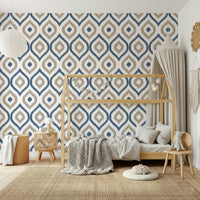 Indigo Stitchwork Wallpaper⁠ - Wallanza