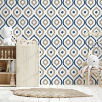 Indigo Stitchwork Wallpaper⁠ - Wallanza