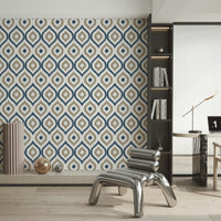 Indigo Stitchwork Wallpaper⁠ - Wallanza
