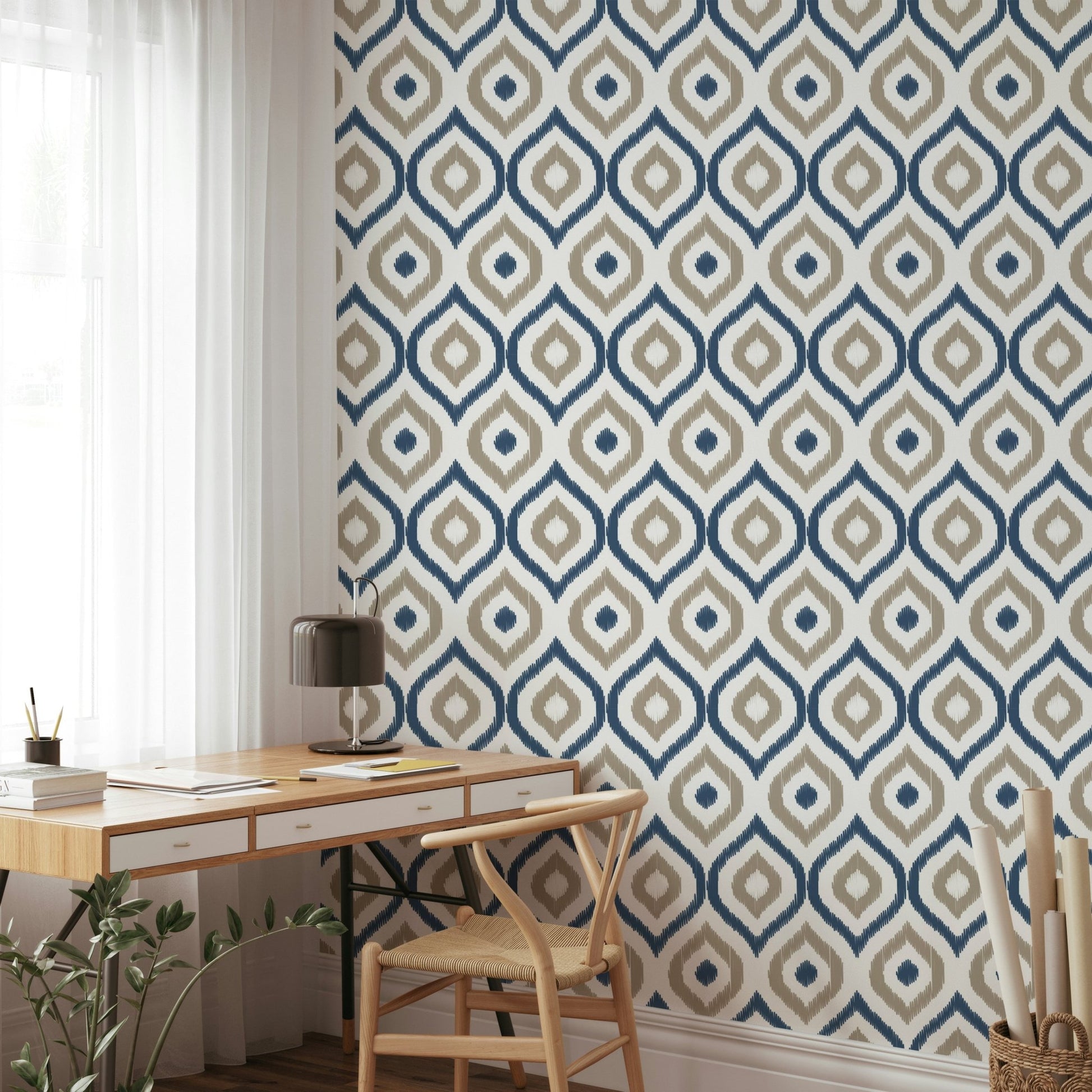 Indigo Stitchwork Wallpaper⁠ - Wallanza