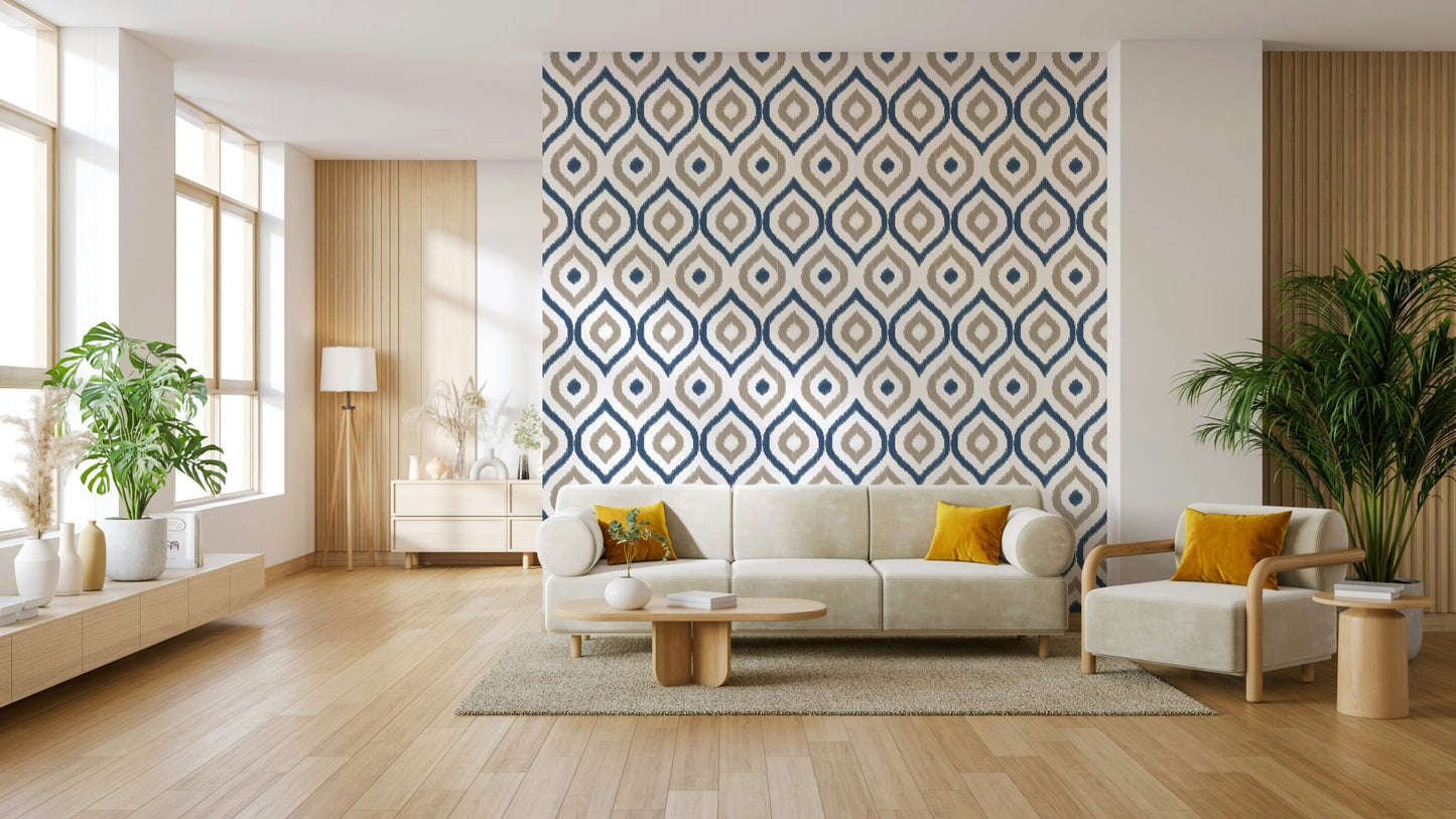 Indigo Stitchwork Wallpaper⁠ - Wallanza