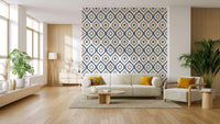 Indigo Stitchwork Wallpaper⁠ - Wallanza