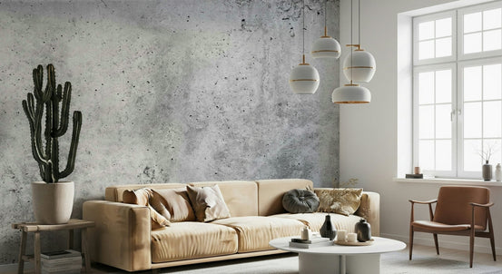 Industrial Canvas Wall Mural gray living room accent