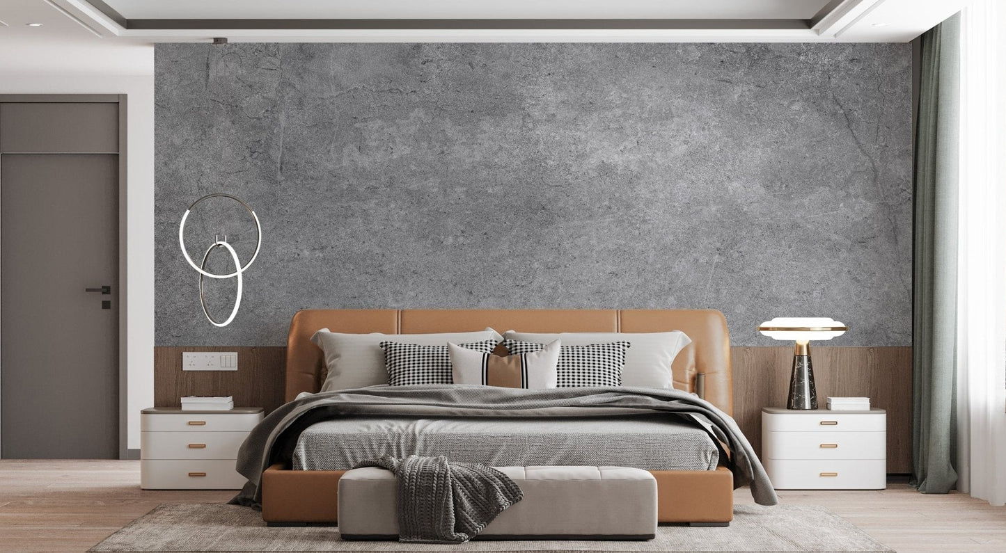 Sleek industrial grey wall mural for interiors

