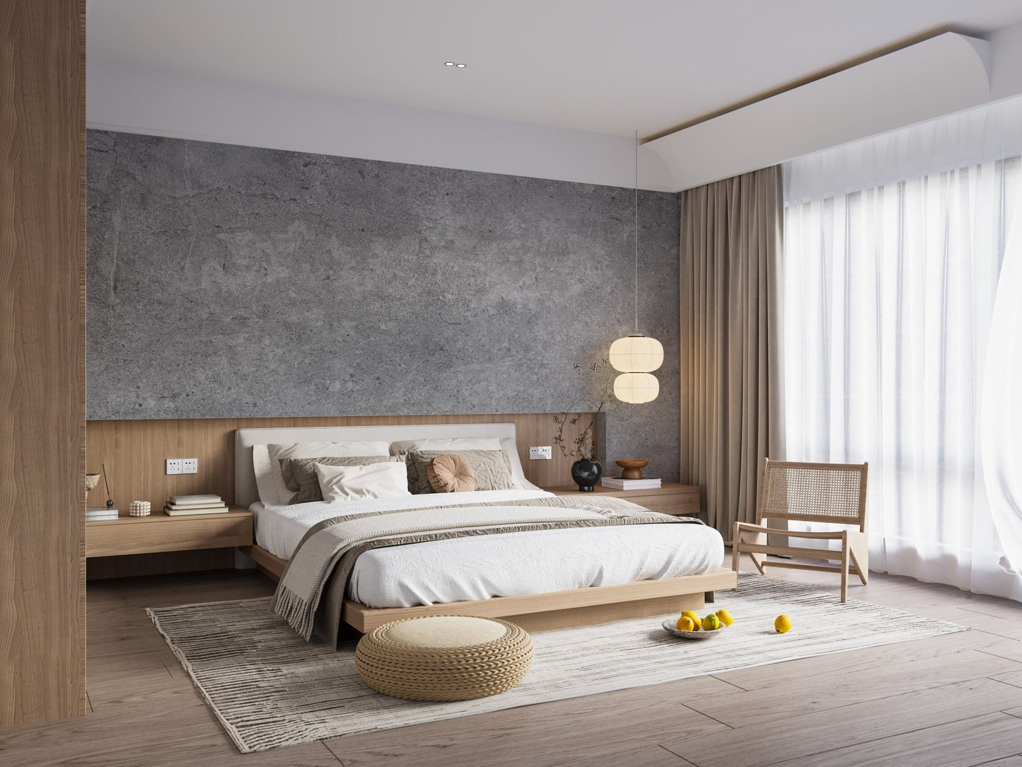 Chic industrial grey mural for interiors
